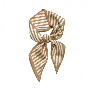 Элегантный маленький шелковый шарф, женская двусторонняя тонкая узкая лента, Весенне-летнее профессиональное украшение из искусственного шелка