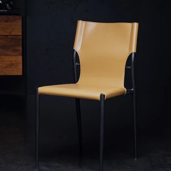 Обеденные стулья Кожаные седла Дизайнерские стулья для кухни в гостиной Эргономичные домашние шезлонги Salle Manger Мебель для дома
