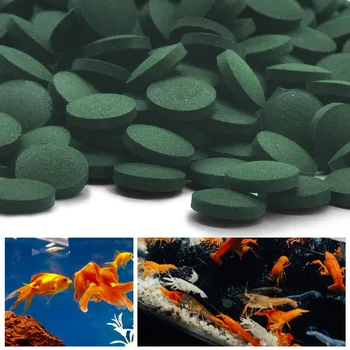 100шт Обогащенный таблетками спирулины любимый корм для домашних животных рыба кристально-красный корм для креветок
