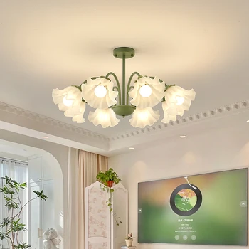 Светодиодная люстра для главной спальни В простом современном кремовом стиле, светильники для детской комнаты в помещении 2023 года, новинка зеленого цвета