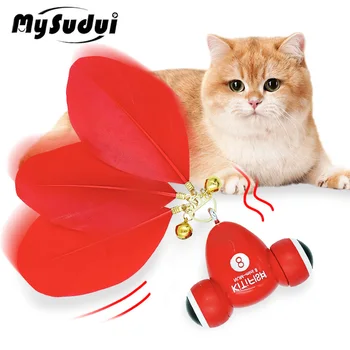 Умная электрическая игрушка для кошек, интерактивная забавная подвижная игрушка для домашних животных, когтеточка со звуком и подсветкой, автоматическая перезаряжаемая для активности котенка