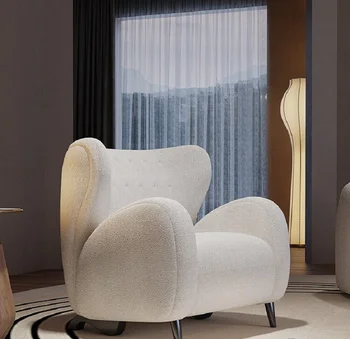 Кресло для отдыха из овечьего флиса, скандинавская мода, балкон, гостиная, ленивый диван, одноместный стул