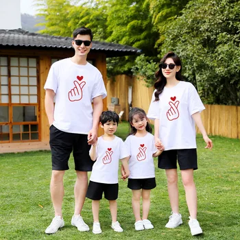 Корейская модная одежда для семьи, хлопковая футболка, детская одежда для мамы и дочки, топы, одежда для родителей и детей, футболки с рисунком маргаритки