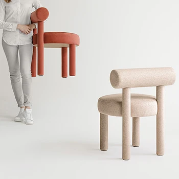Креативный обеденный стул скандинавского дизайнера, современный минималистичный домашний стул со спинкой, стул для отдыха в отеле, стул для ресторана с мягкой спинкой-сумкой