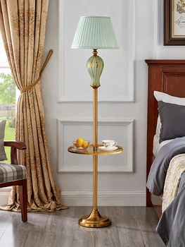 Торшер, гостиная, спальня, прикроватная керамическая лампа, Простой американский диван, журнальный столик, торшер