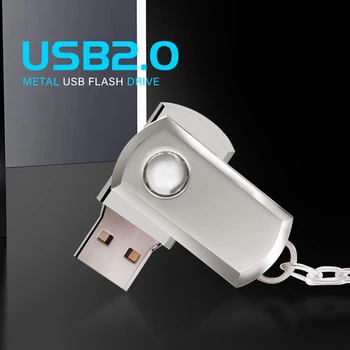 Металлический Брелок USB Флэш-Накопитель 128 ГБ Реальной Емкости Флеш-Накопитель 64 ГБ Серебряная Флешка 32 ГБ USB Memory Stick 16 ГБ Креативные Подарки