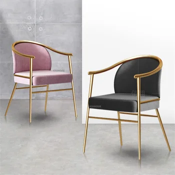 Новые обеденные стулья из китайской фланели для ресторана Light Роскошное дизайнерское рабочее кресло для дома, креативное минималистичное кресло для столовой