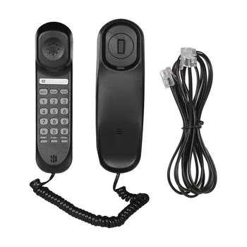 Мини настольный проводной стационарный телефон, стационарный телефон, монтируемый на стену, Поддерживает отключение звука / паузу / удержание для дома