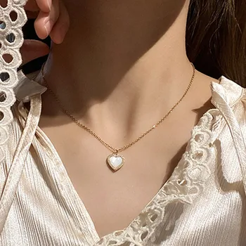 2023 Модное ожерелье с подвеской в форме сердца, Опаловая цепочка, блестящие женские украшения для темперамента, колье, свадебные украшения, подарки