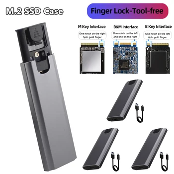 M2 SSD Case Корпус NVME SSD NGFF Внешний Корпус SATA с Двойным Протоколом M.2 к USB Type C 3,1 10 Гбит/с SSD Адаптер для ПК Ноутбука