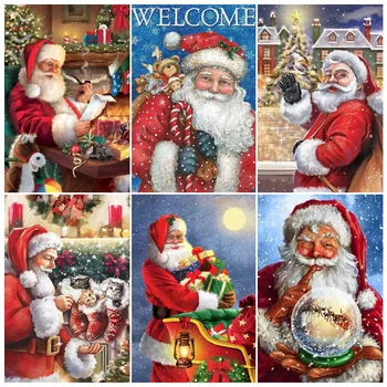 Санта Клаус, Сделай САМ, 5D Алмазная живопись, Рождественская Полнокруглая дрель, Алмазная Вышивка, Наборы для вышивки крестом, Рождественский Подарок, Домашний декор