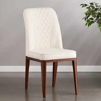 Белый Кожаный Мягкий Трон для гостиной, обеденный стул Nordic Luxury для столовой, Комод, Мебель для гостиной Sillas De Comedor