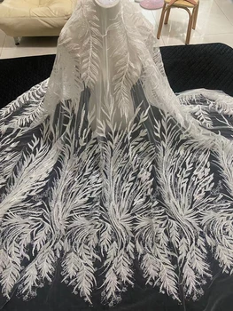 Высококлассный Дизайн Одежды Высококачественная 3D Вышивка Ручной Работы Из Чистого Белого Бисера И Чистого Кружева Во Французском Стиле Для Свадебных Платьев в 2022 году