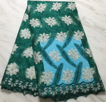 Африканская кружевная ткань из французского тюля с вышивкой камнями гипюровая кружевная ткань 5 ярдов нигерийская кружевная ткань для свадьбы PL31322