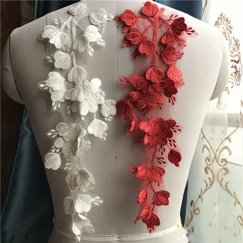 4 шт./лот 3D вышивка ручной работы, кружевная цветочная аппликация, свадебное платье невесты, одежда, сделай сам, материал для нашивок