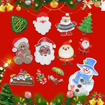 Рождественские елки, нашивки с вышивкой Санта-Клауса, железное украшение для одежды, пальто, куртки, отмечайте фестиваль Лучшими уникальными подарками