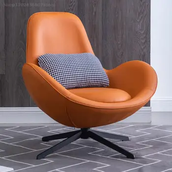 Скандинавский ленивый диван Дизайнерское кресло Egg, Скандинавское кресло Tiger, Вращающееся кресло для отдыха на балконе, Дизайнерское кресло Eggshell