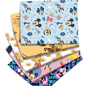 Оптовая Продажа Хлопчатобумажной ткани с принтом принцессы Диснея Микки Мауса 