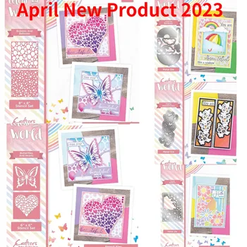 Красивый цветок Love Butterfly 2023 Новые Металлические трафареты для скрапбукинга, поделки из бумаги, перфорация для открыток и альбомов ручной работы