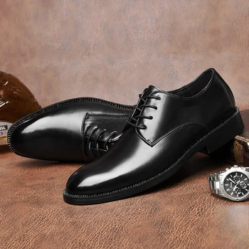 Джентльменский британский стиль, повседневная кожаная мужская обувь Abiye Oxford, Удобные вечерние длинные платья для выпускного вечера, мужская обувь с монашеским ремешком