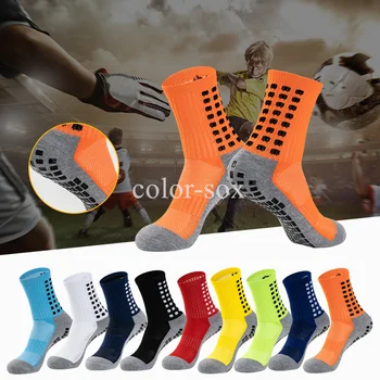 Компрессионные носки для бега, футбола, баскетбола, спортивные противоскользящие футбольные носки, хлопковые футбольные мужские носки Calcetines