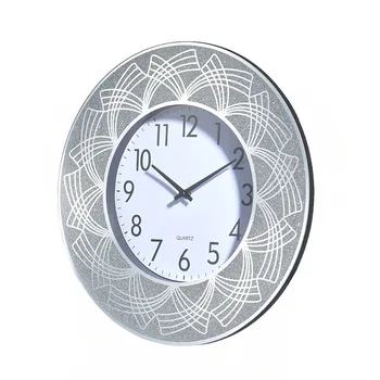 Новые стеклянные зеркальные настенные часы для гостиной легкие роскошные часы подвесные настенные бытовые бесшумные часы модное украшение