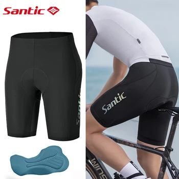 Мужские велосипедные шорты Santic, летние дышащие быстросохнущие велосипедные шорты с губчатой подушкой, брюки для верховой езды, MTB шоссейные велосипедные брюки