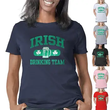 Футболка Irish Drinking Team, День Святого Патрика 2023, Классическая футболка Shamrock в Уличном Стиле Для Мужчин, Женщин, Унисекс, Взрослых, Горячая распродажа.