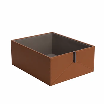 Кожаный ящик для хранения компонентов гардероба, коробка для хранения нижнего белья, коробка для хранения из мягкой искусственной кожи, коробка для хранения