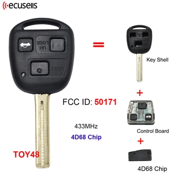 3-Кнопочный Дистанционный Ключ ASK433MHz 4D68 с Чипом для Lexus ES300 GS300 GS400 IS300 LS400 FCCID: 50171 TOY48 С Коротким Лезвием ​