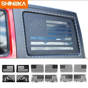 Наклейки Для Украшения Заднего Стекла Автомобиля SHINEKA, Наклейки С Американским Флагом, 4-Дверные Внешние Аксессуары Для Jeep Wrangler JK JKU 2011-2017