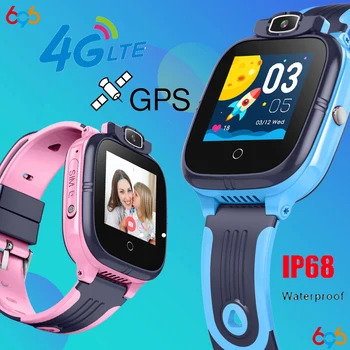 Детские смарт-часы 4G с GPS фунтами, Wi-Fi, видеозвонок SOS, водонепроницаемые детские смарт-часы, SIM-карта, GSM-камера, монитор, отслеживание местоположения, телефонные часы