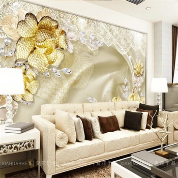 beibehang Большие обои фрески фото на заказ любого размера высококачественная мягкая упаковка 3D розовое золото бриллиант гостиная ТВ фон