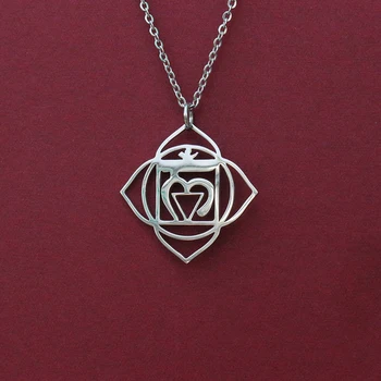 1шт ожерелье из нержавеющей стали с 1-й чакрой, ожерелье с корневой Муладхарой. кулон символизирует инстинкт, выживание и чувство безопасности