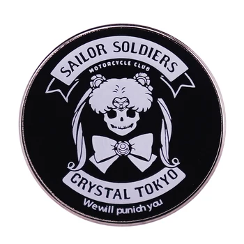 Эмалированный значок мотоциклетного клуба с черепом солдата Saiilor в виде аниме-значка в подарок байкеру