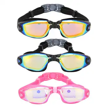 Женские Мужские очки для плавания для взрослых, не протекающие, противотуманные, с гальваническим покрытием, очки для плавания, водонепроницаемые очки для плавания под водой
