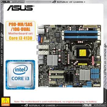 ASUS P9D-MH /SAS /10G-DUAL + I3 4130 cpu 1150 Комплект материнской платы Intel C224 4 × DDR3 32 ГБ 4 × SATA III 2 × USB3.0 UATX