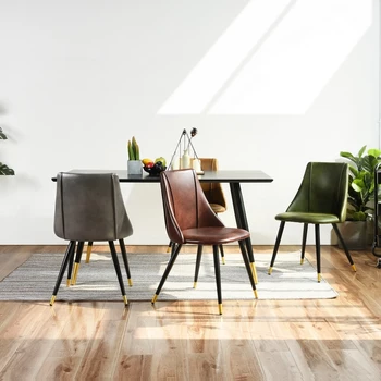 Коричневые боковые стулья с обивкой из искусственного бархата/обеденные стулья/сиденья, стулья для гостиной (2 комплекта), нейтральные цвета универсальны.
