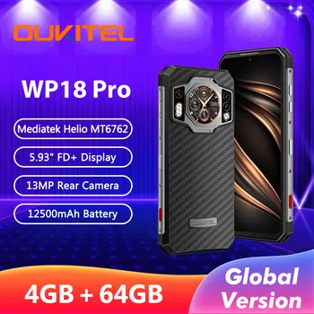 Глобальная версия OUKITEL WP18 Pro Прочный Телефон 12500 мАч Android 12,4 ГБ + 64 ГБ Мобильный Телефон 5,93 