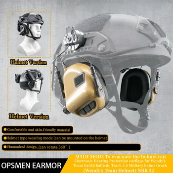 Тактическая гарнитура OPSMEN EARMOR M31H для защиты слуха Подходит для шлемов Wendy Exfil, военных наушников с шумоподавлением