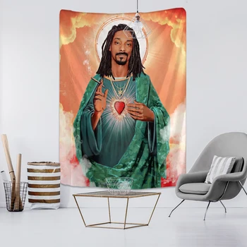 Настенная ткань Snoop Dogg, рэпер Иисус, Мистический Психоделический декор в стиле бохо, фоновый декор спальни в стиле хиппи