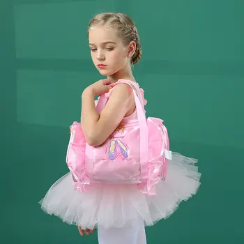 Детская танцевальная сумка для девочек, танцевальная балетная сумка для девочек, розовая балетная пачка, детское платье для гимнастики, балерина, платье для танцев