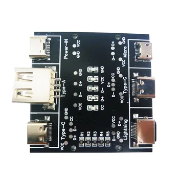 Многофункциональный тестер кабеля Mini USB от USB A до Type-C, кабель для передачи данных Micro Lightning с коротким замыканием, совместимый с DT3