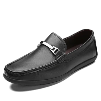 Лоферы, мужская кожаная обувь ручной работы, повседневная обувь для вождения на плоской подошве, мокасины, туфли-лодочки, Большие размеры, стильная мягкая итальянская обувь