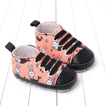 Размер 8, обувь для малышей, Летняя детская обувь для мальчиков и девочек, спортивная парусиновая обувь с милым мультяшным рисунком, кружевная обувь-слип