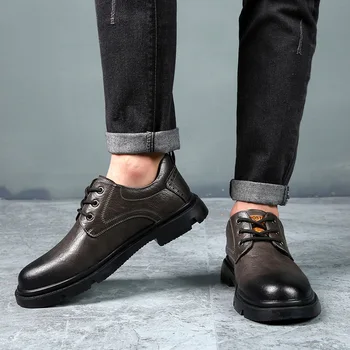 Мужская роскошная обувь из натуральной воловьей кожи ручной работы, невидимая Высота Увеличена на 6 см, Трендовая обувь, Размер 37-48