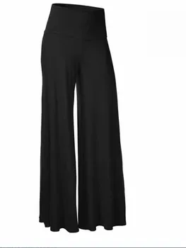Женские широкие брюки 2023, Модные свободные стрейчевые длинные брюки с высокой талией, шифоновые однотонные брюки