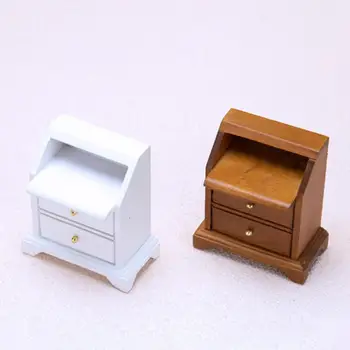 Поделки, очаровательная миниатюрная сцена в кукольном домике 1:12, прикроватный столик, модель прикроватной тумбочки без заусенцев, 3D мебель для микроландшафта