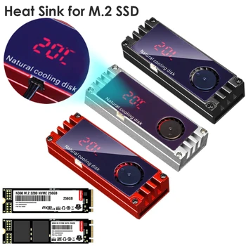 Радиаторный охладитель твердотельного накопителя M2 SSD с температурным OLED-цифровым дисплеем M.2 2280 NVME SSD Для радиатора твердотельного накопителя на жестком диске