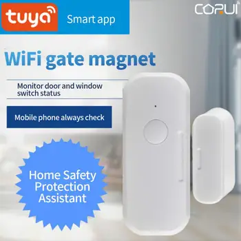 CORUI Tuya WiFi Умный дверной датчик Домашняя охранная сигнализация Сцена оповещения 90 дБ Сирена Приложение для удаленного мониторинга Smart Life